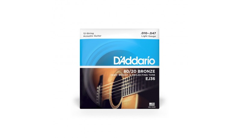 D`ADDARIO EJ36 Струни для акустичної гітари 12-струн .010-.047