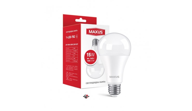 MAXUS 1-LED-782 Лампа світлодіодна A70 15W 4100K 220V E27