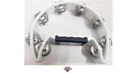MAXTONE China PTC-81 WH Тамбурин півкруглий одинарний пластмасовий, колір білий