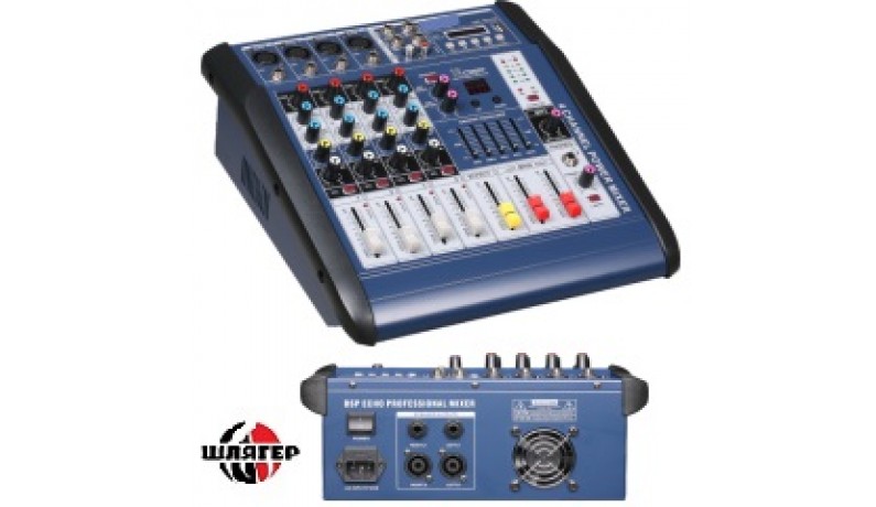 BIG DP404 FX16USBEQ 2*250W Мікшерний пульт з підсилювачем 4 мік, 2х250Вт BIG DP404 FX16USBEQ 2*250W Мікшерний пульт з підсилювачем 4 мік, 2х250Вт
