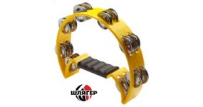 MAXTONE China PTC-81 YEL Тамбурин півкруглий одинарний пластмасовий, колір жовтий