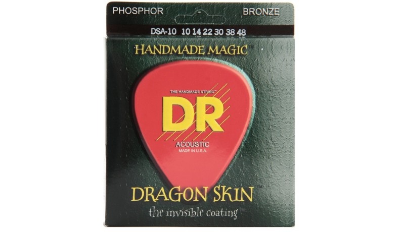 DR DRAGON SKIN DSA-10 Phosphor Bronze Струни для акустичної гітари .010-.048 DR DRAGON SKIN DSA-10 Phosphor Bronze Струни для акустичної гітари .010-.048