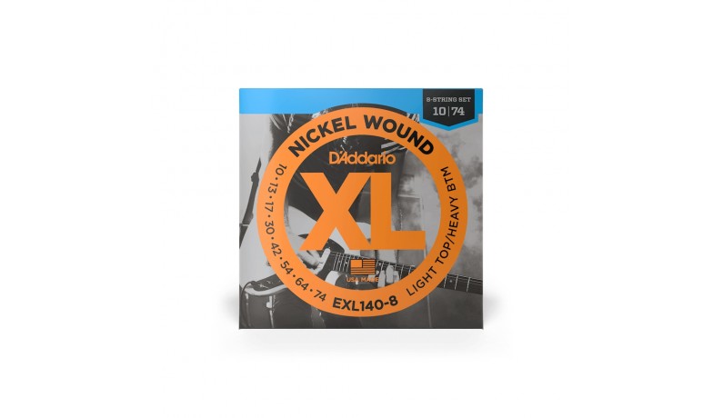 D'ADDARIO EXL140-8 XL Nickel steel Струни для електрогітари 8 струн .010-.074 D'ADDARIO EXL140-8 XL Nickel steel Струни для електрогітари 8 струн .010-.074
