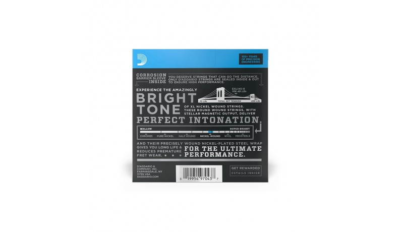 D'ADDARIO EXL140-8 XL Nickel steel Струни для електрогітари 8 струн .010-.074 D'ADDARIO EXL140-8 XL Nickel steel Струни для електрогітари 8 струн .010-.074