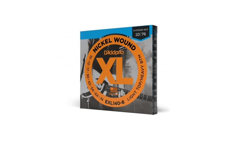 D'ADDARIO EXL140-8 XL Nickel steel Струни для електрогітари 8 струн .010-.074 D'ADDARIO EXL140-8 XL Nickel steel Струни для електрогітари 8 струн .010-.074