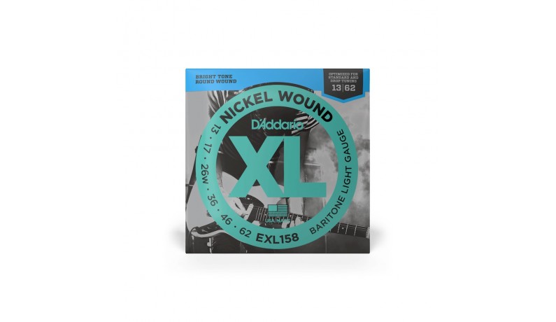 D'ADDARIO EXL158 Nickel steel XL Baritone Light Струни для електрогітари .013-.062 D'ADDARIO EXL158 Nickel steel XL Baritone Light Струни для електрогітари .013-.062