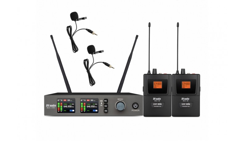 DV AUDIO MGX-24B MKII Lavalier Радіосистема UHF 512-589MHz два петличних мікрофони DV AUDIO MGX-24B MKII Lavalier Радіосистема UHF 512-589MHz два петличних мікрофони