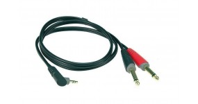 KLOTZ AY5A0100 Готовий мультимедійний кабель 3,5 кутовий-2х6,3, 1м