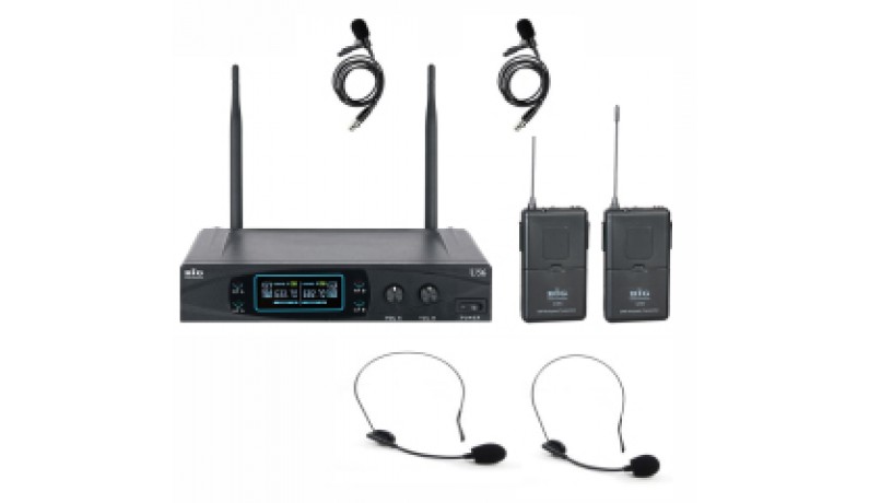 BIG U56 Радіосистема UHF 759,1-743,2MHZ, два наголовних + два петличних мікрофони BIG U56 Радіосистема UHF 759,1-743,2MHZ, два наголовних + два петличних мікрофони