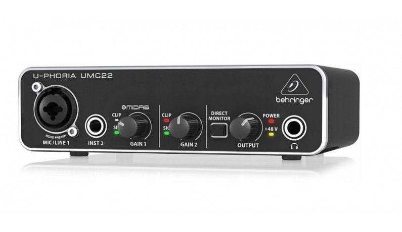 BEHRINGER UMC22 Аудіоінтерфейс USB 2х2 BEHRINGER UMC22 Аудіоінтерфейс USB 2х2