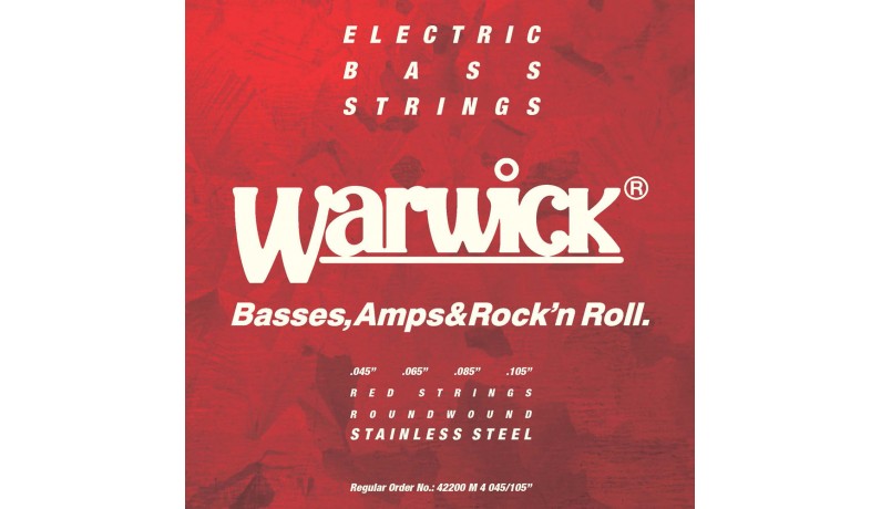 WARWICK 42200 M 4 Red Label stainless Струни для бас-гітари сталь, .045-.105