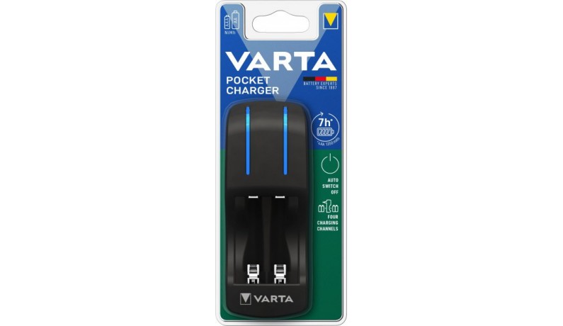VARTA POCKET Charger+ Зарядний пристрій для акумуляторів AA/AAA+4хAA2100mAh VARTA POCKET Charger+ Зарядний пристрій для акумуляторів AA/AAA+4хAA2100mAh