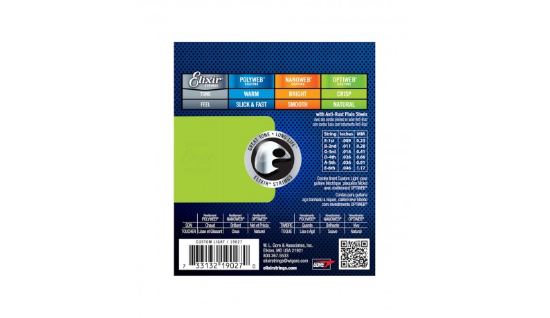 ELIXIR 19027 EL OW CL Струни для електрогітари .009-.046 ELIXIR 19027 EL OW CL Струни для електрогітари .009-.046