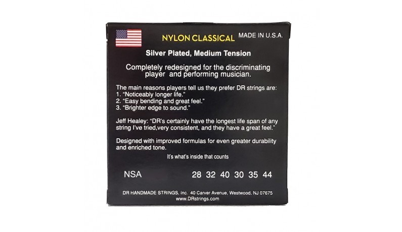 DR NSA Classical Nylon Струни для класичної гітари Hard Tension DR NSA Classical Nylon Струни для класичної гітари Hard Tension