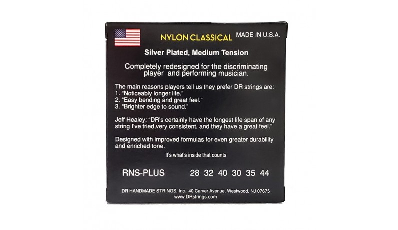 DR RNS-PLUS Classical Nylon Струни для класичної гітари Medium Tension DR RNS-PLUS Classical Nylon Струни для класичної гітари Medium Tension