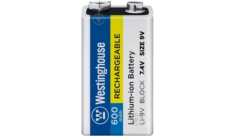 WESTINGHOUSE Li-Ion 9V Акумулятор крона 9V, 600mAh WESTINGHOUSE Li-Ion 9V Акумулятор крона 9V, 600mAh