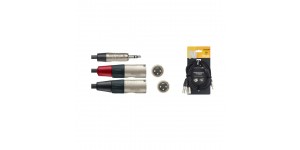 STAGG NYC3/MPS2XMR Готовий мультимедійний кабель 3.5-2хXLR тато, 3м.