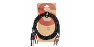 STAGG STC3CMXM Готовий мультимедійний кабель 2хRCA-2хXLR тато, 3м